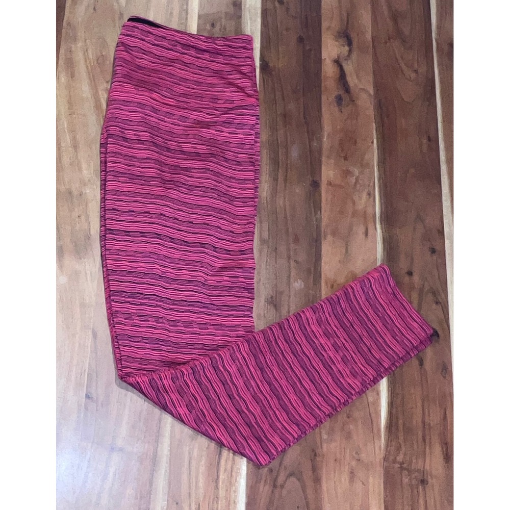90 Degree by Reflex Pink Black Striped High Waist Leggings XL Yoga Gym Tights